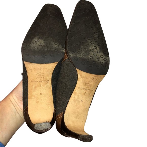 Prevata gray Flannel cordovan Brown Leather lace up heeled oxford shoes … - Picture 4 of 6